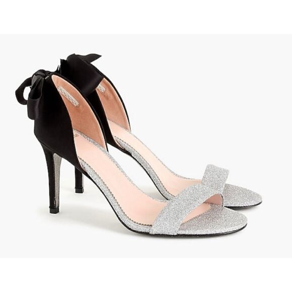 J. Crew d'Orsay sandals in silk  and glitter Size 9.5 New No Box - Picture 1 of 9